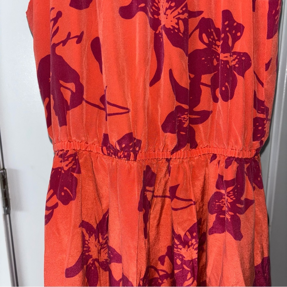 Banana Republic Women’s Bold Floral Silk High/Low Dress w/ pockets Size 6 Petite - Picture 5 of 12